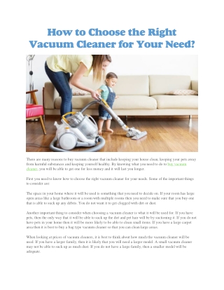 Buy vacuum cleaner
