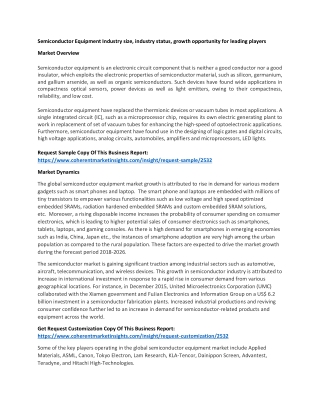 Semiconductor Equipment Industry size, industry status, growth opportunity for leading players