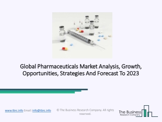 Pharmaceuticals Market Geographical Segments, Opportunities And Challenges 2023