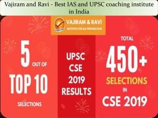 Vajiram and Ravi: Best IAS and UPSC coaching institute in Delhi