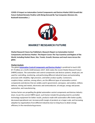 COVID-19 Impact on Automation Control Components and Devices Market 2020