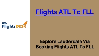 Flights ATL To FLL