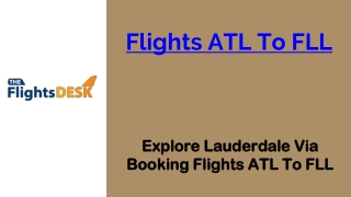 Flights ATL To FLL