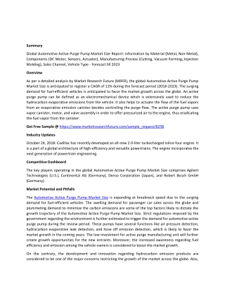 Automotive Active Purge Pump Market Size