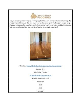 Floor Sanding North Shore Sydney | Abletimberflooring.com.au