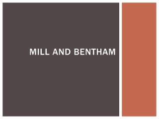 Mill and Bentham