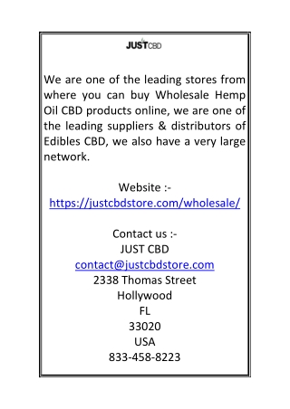 CBD Wholesale | Justcbdstore.com