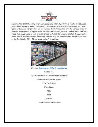 Supermarket Fridge Freezer Sydney | Supermarketstore.com.au