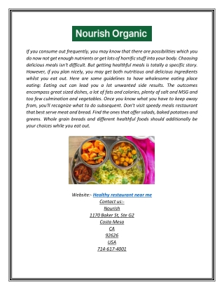 Healthy restaurant near me | Nourishayurveda.org