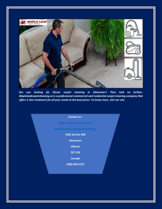 Best Carpet Cleaning Edmonton | Maple Leaf Carpet Cleaning