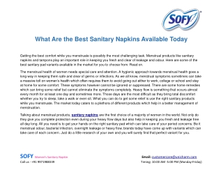 What Are the Best Sanitary Napkins Available Today