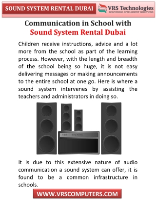 Communication in School with Sound System Rental Dubai