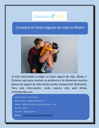 Compare en linea seguros de vida en Miami