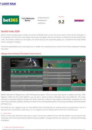 Bet365 Casino Review