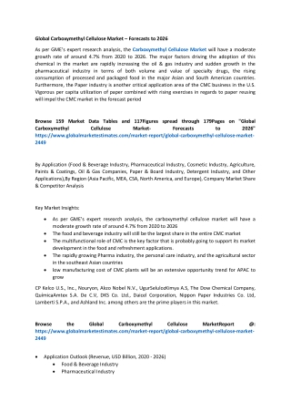 Global Carboxymethyl Cellulose Market Research Report