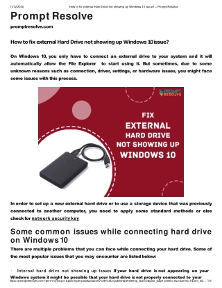 How to fix external Hard Drive not showing up Windows 10 issue?