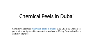 Chemical Peels in Dubai