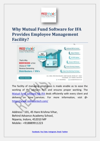 Why Mutual Fund Software for IFA Provides Employee Management Facility?