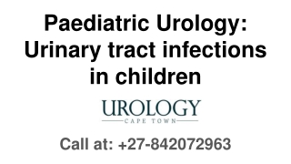 Paediatric Urology: Urinary tract infections in children