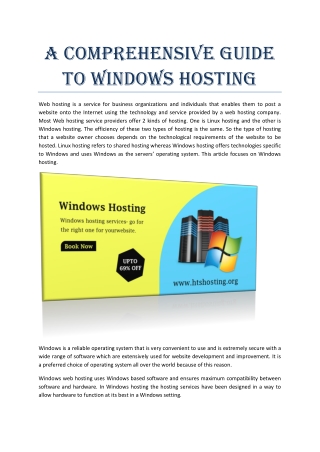 A Comprehensive Guide to Windows Hosting