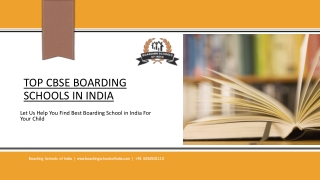 Top CBSE Boarding Schools In India