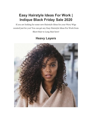 Easy Hairstyle Ideas For Work | Indique Black Friday Sale 2020