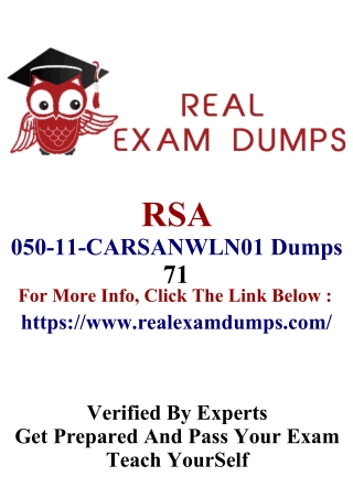 Rsa 050-11-Carsanwln01 Dumps PDF -Realexamdumps