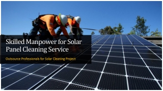 Find Skilled Manpower Supplier for Solar Cleaning Service