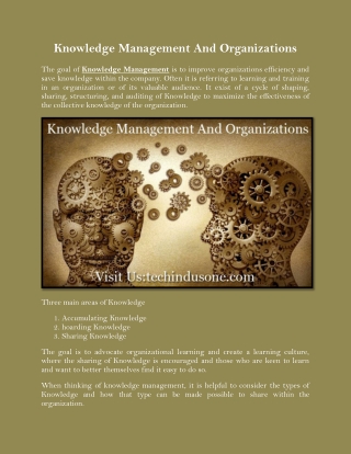 Knowledge Management And Organizations