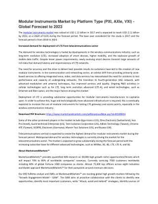 Modular Instruments Market by Platform Type (PXI, AXIe, VXI) - 2023 | MarketsandMarkets