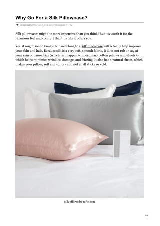 Why Go For a Silk Pillowcase?