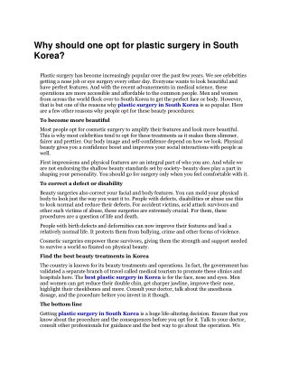 Plastic surgery in South Korea