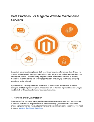 Best Practices for Magento Website Maintenance Services