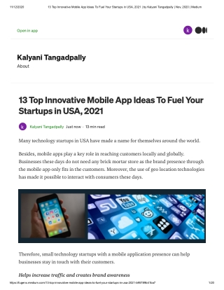 13 Top Innovative Mobile App Ideas To Fuel Your Startups in USA, 2021