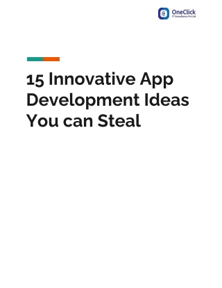 15 Innovative App Development Ideas You Can Steal