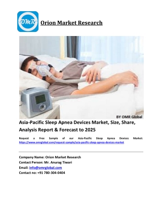 Asia-Pacific Sleep Apnea Devices Market Trends, Size, Competitive Analysis and Forecast 2019-2025
