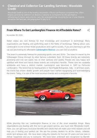From Where To Get Lamborghini Finance At Affordable Rates?