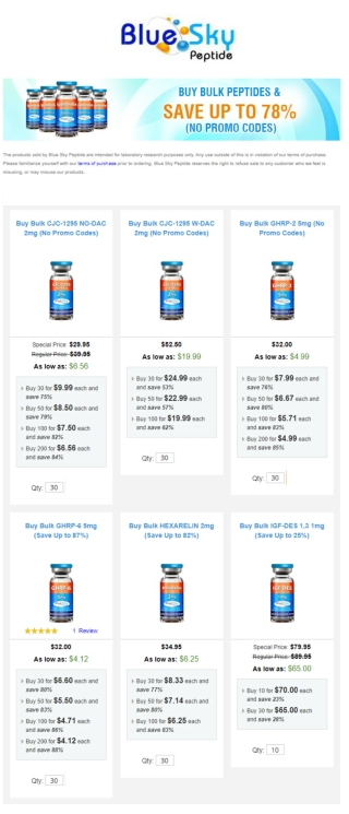 Buy Bulk Peptides& Save Up To 78% (No Promo Code)