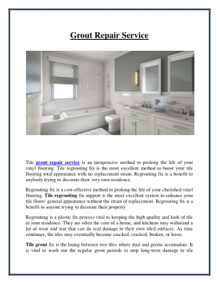 Grout Repair