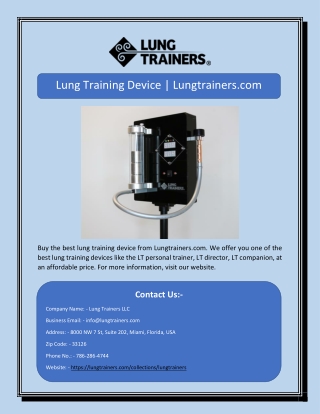 Lung Training Device | Lungtrainers.com