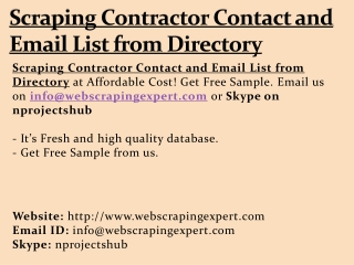 Scraping Contractor Contact and Email List from Directory