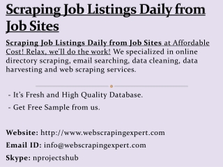 Scraping Job Listings Daily from Job Sites