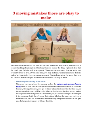 3 moving mistakes those are okay to make