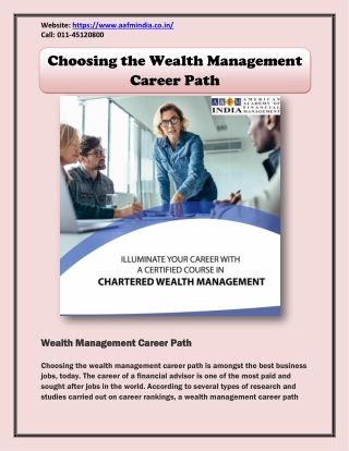 Certification Courses for Wealth Management - How to Become a Financial Advisor