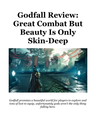 Godfall Review: Great Combat But Beauty Is Only Skin-Deep