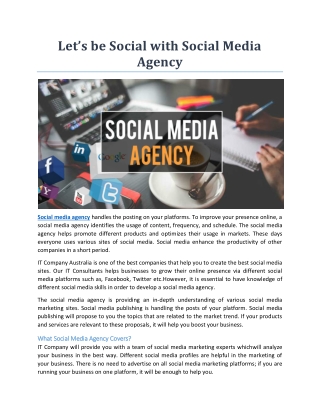 Lets be Social with Social Media Agency