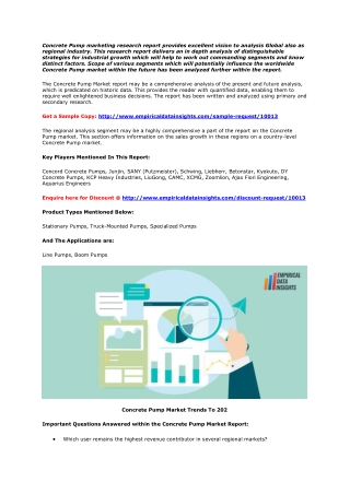 Concrete Pump Market 2020 Growth, Trends, Share and Trends To 2025