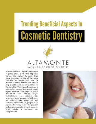 Trending Beneficial Aspects In Cosmetic Dentistry