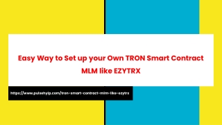 TRON Smart Contract MLM like EZYTRX