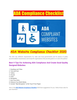 ADA Compliance Checklist